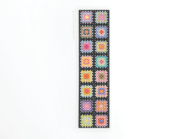 Granny Squares Crochet Blanket Laminated Bookmark