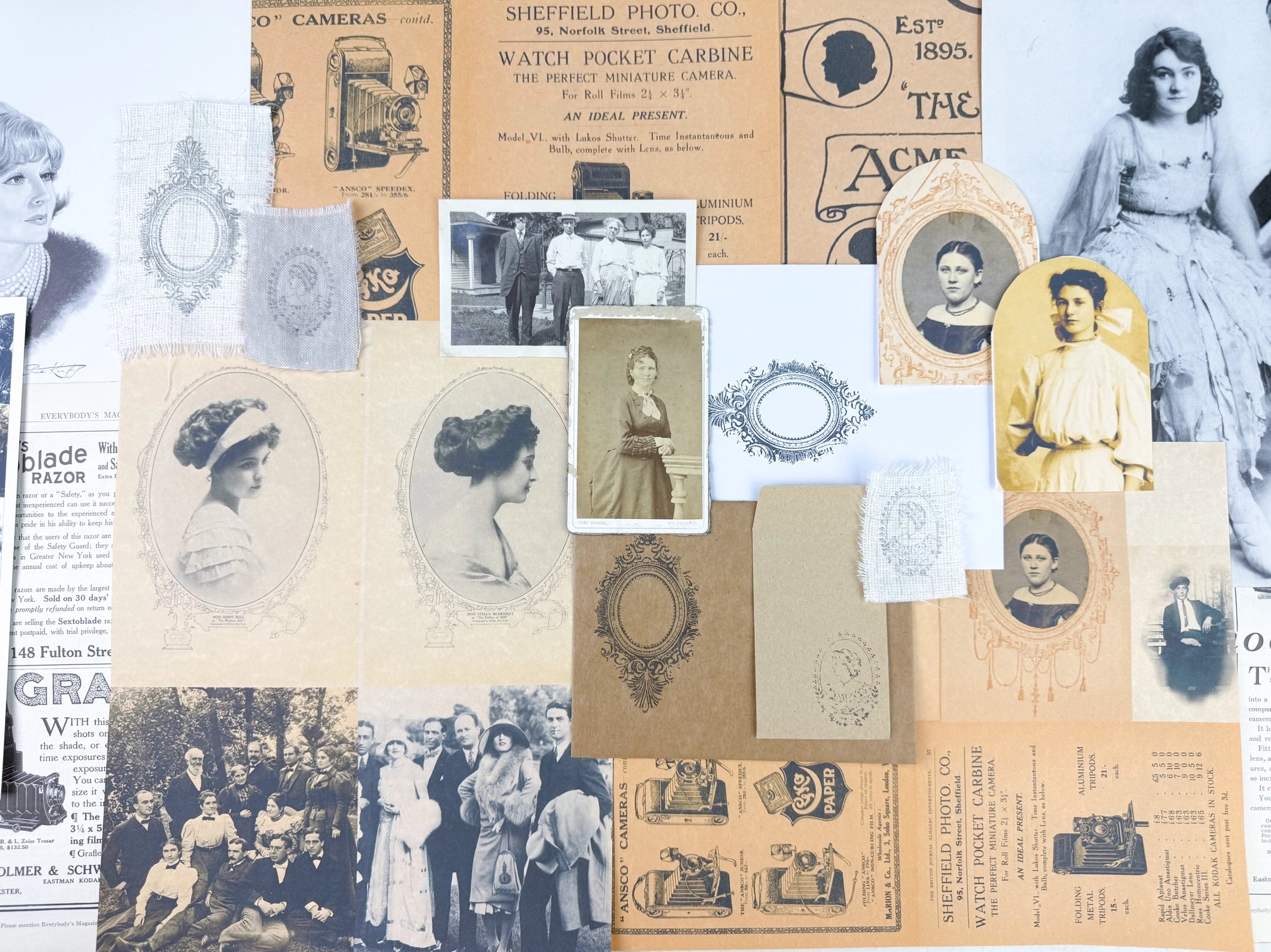 Portrait Ephemera Kit For Paper Crafting