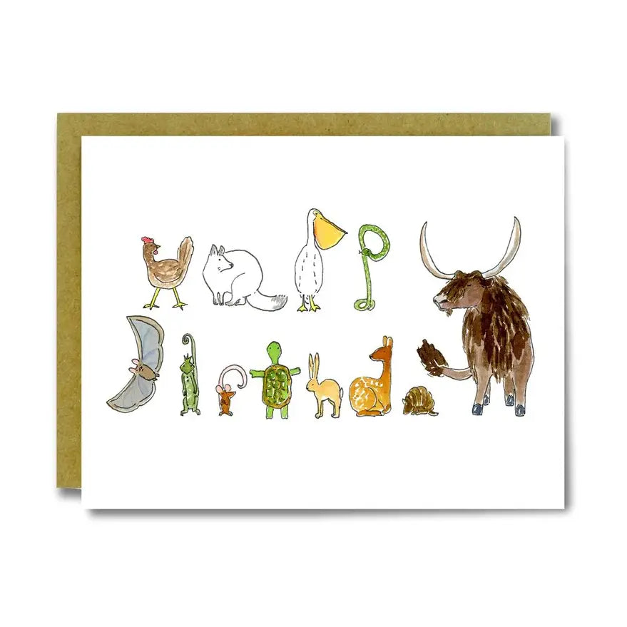 Animal Letters Birthday Card