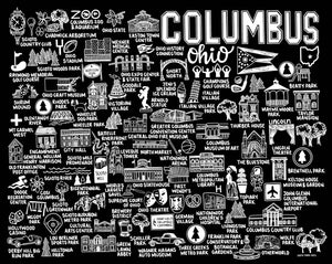 Columbus Ohio Map Black