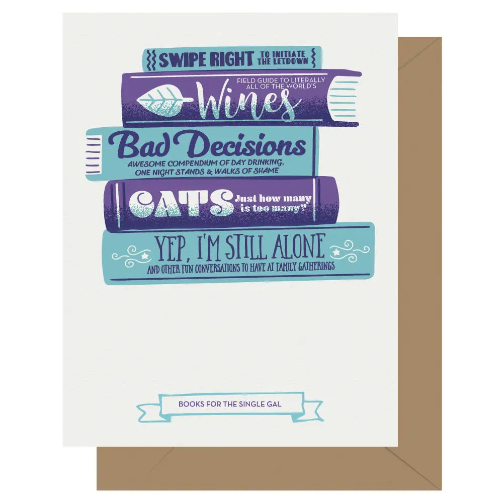 Letterpress Books For the Single Gal Card