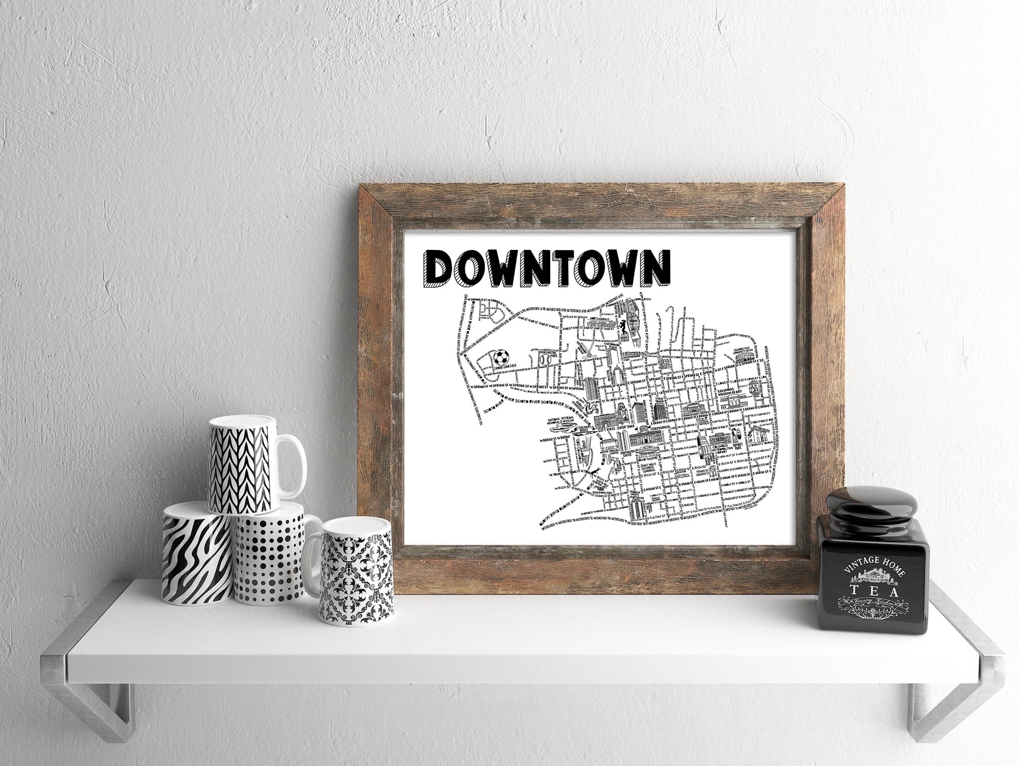 Downtown Columbus Map Print
