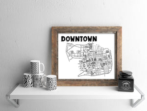 Downtown Columbus Map Print