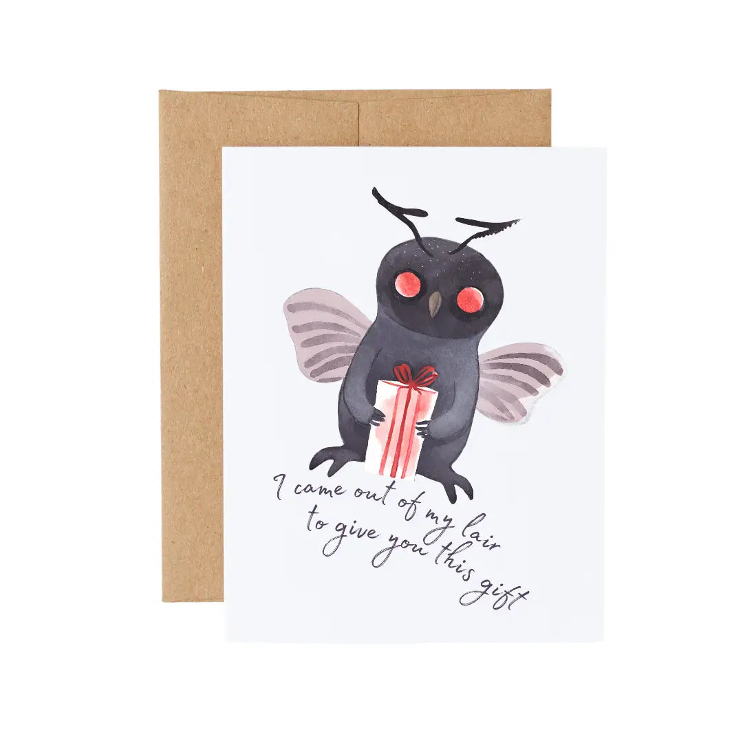 Cute Mothman Introvert Birthday Card