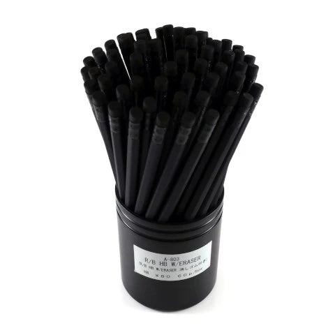 Black Hexagon HB Pencil with Eraser