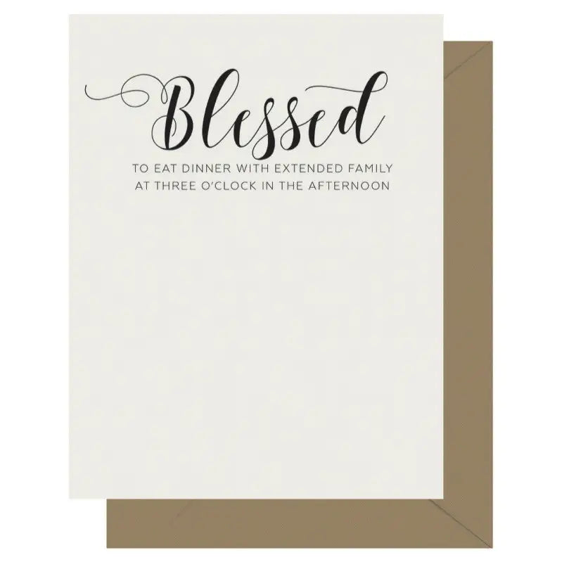 Holiday Crass Calligraphy Blessed Card