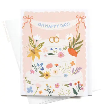 Oh Happy Day Floral Cake Greeting Card