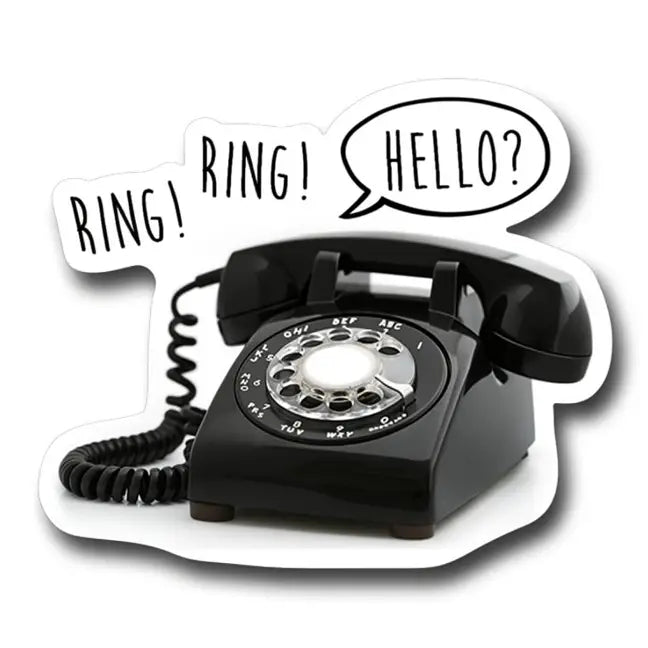 Hello? Rotary Phone Landline Sticker