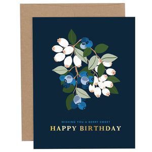Berry Sweet Birthday Blueberry Greeting Card