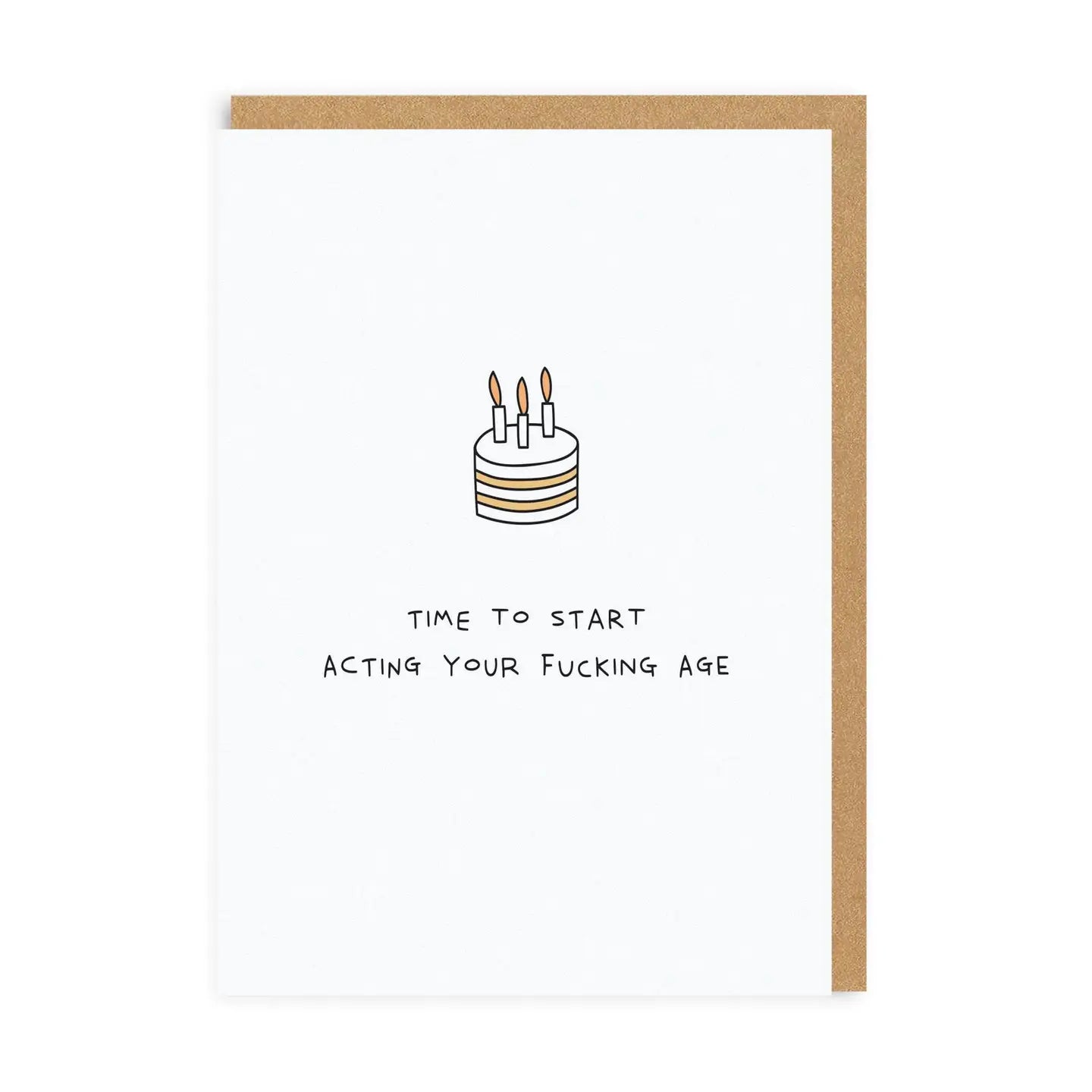 Time To Start Acting Your Fucking Age Birthday Card