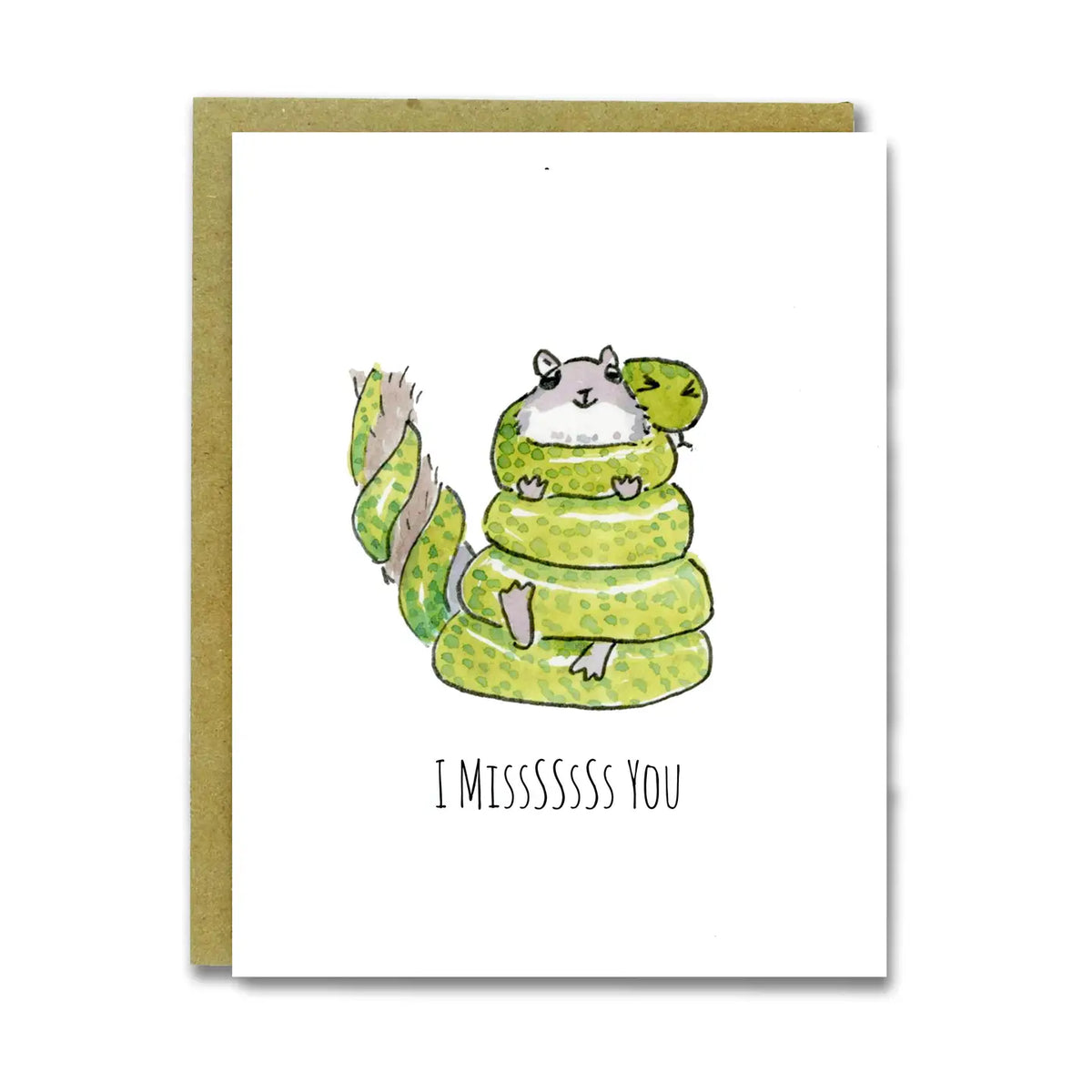 Snake Hug I Miss You Card