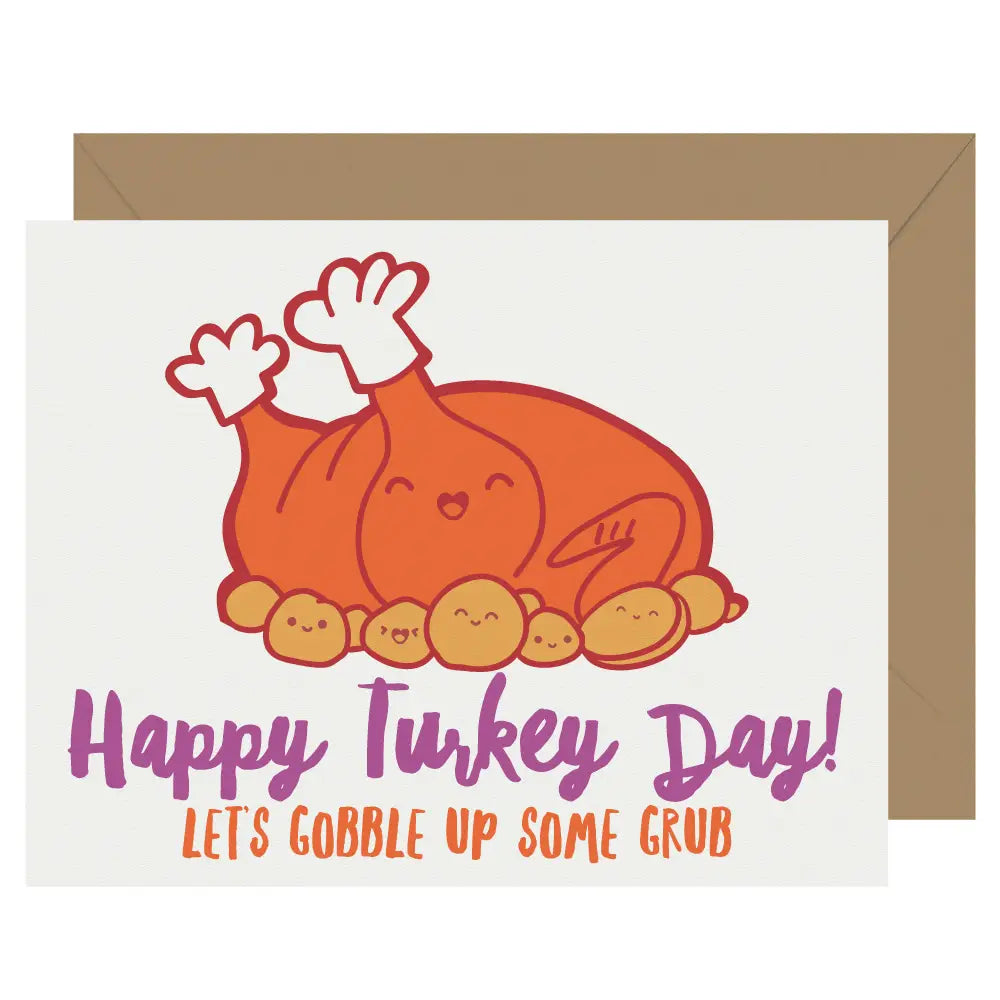 Cutie Kawaii Turkey Day Card
