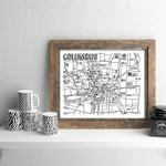 Load image into Gallery viewer, Columbus Ohio Street Map Print B/W
