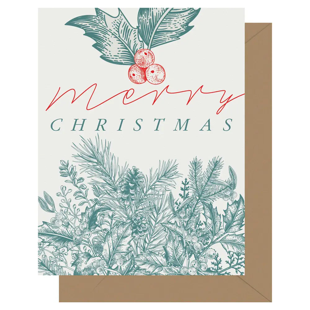 Holiday Merry Christmas Sprigs Card