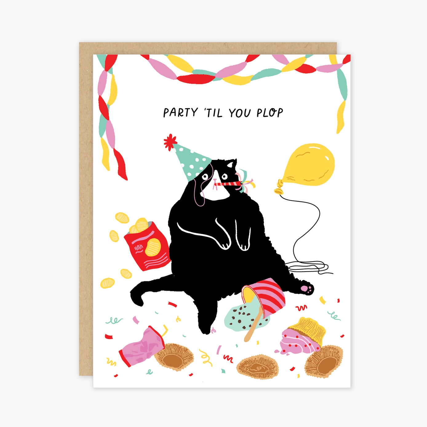 Birthday Cat Party 'til You Plop Card