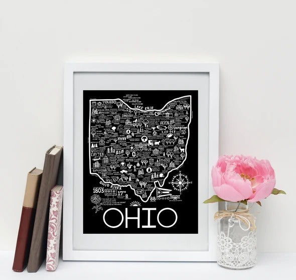 Ohio Map Black