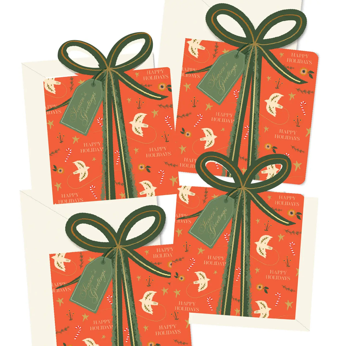 Holiday Red Gift Die-Cut Greeting Card Boxed Set (dont know if you want them sold individually)
