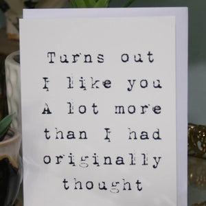 Like You More Love Greeting Card