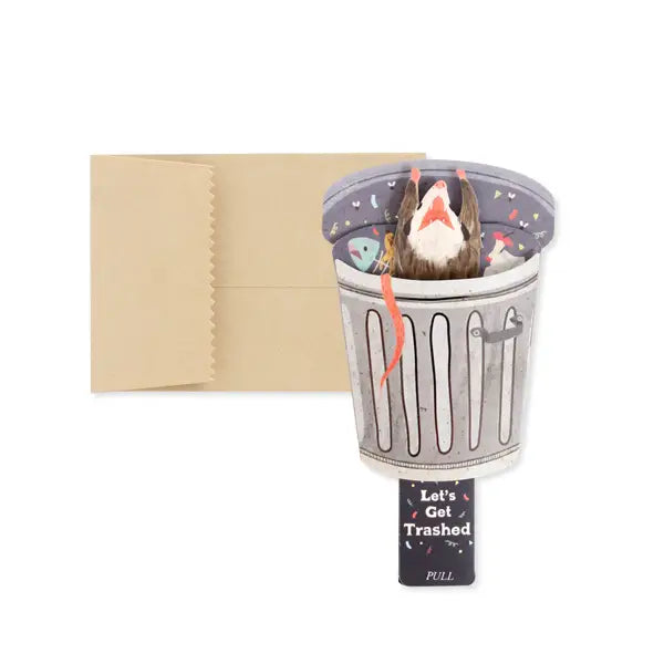 "Lets Get Trashed"  Trash Can Interactive Card