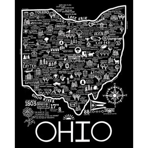 Ohio Map Black