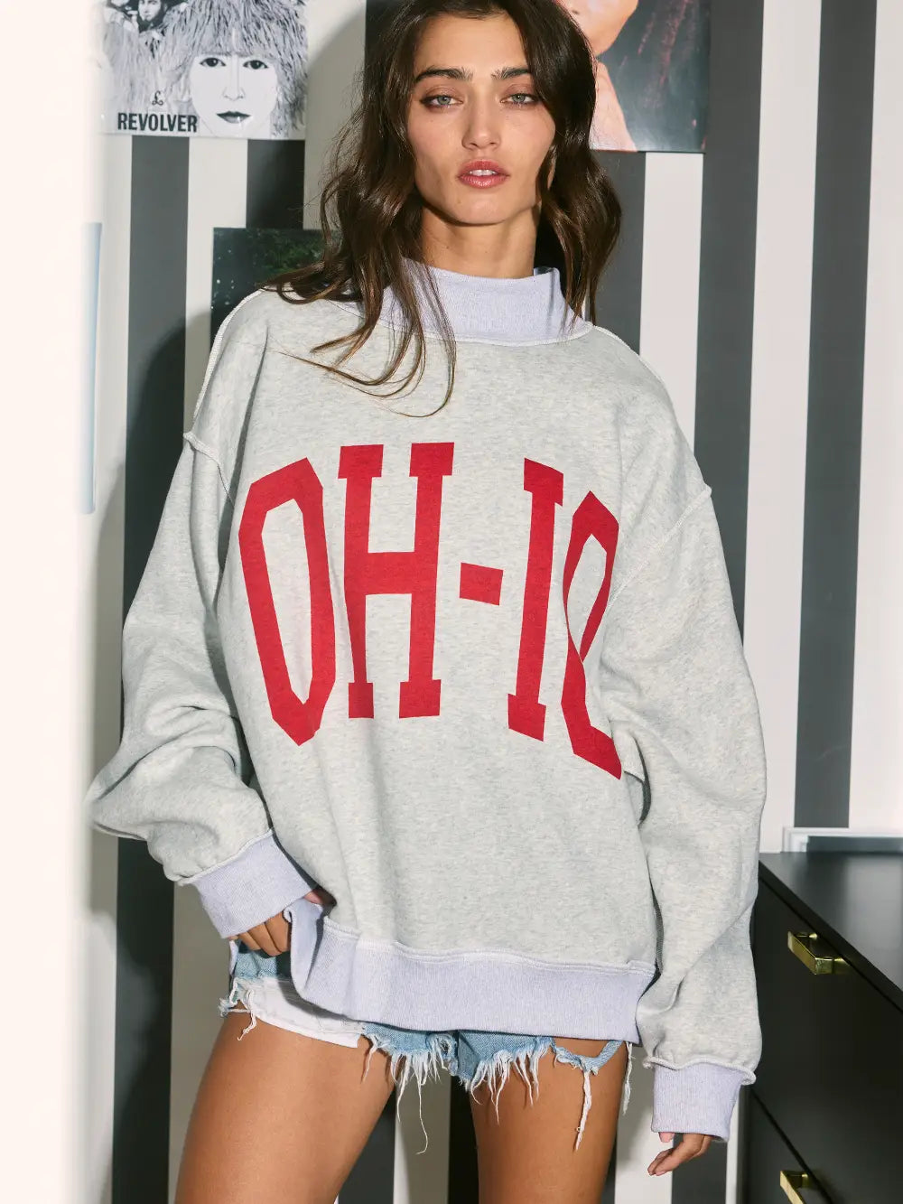'Oh-Io & Oh' Reversible Mockneck Sweatshirt