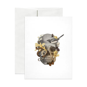 Yellow Skull Halloween Card