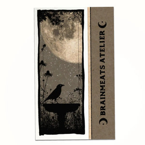 Moonlit Birdbath – Gothic Night Garden Bookmark