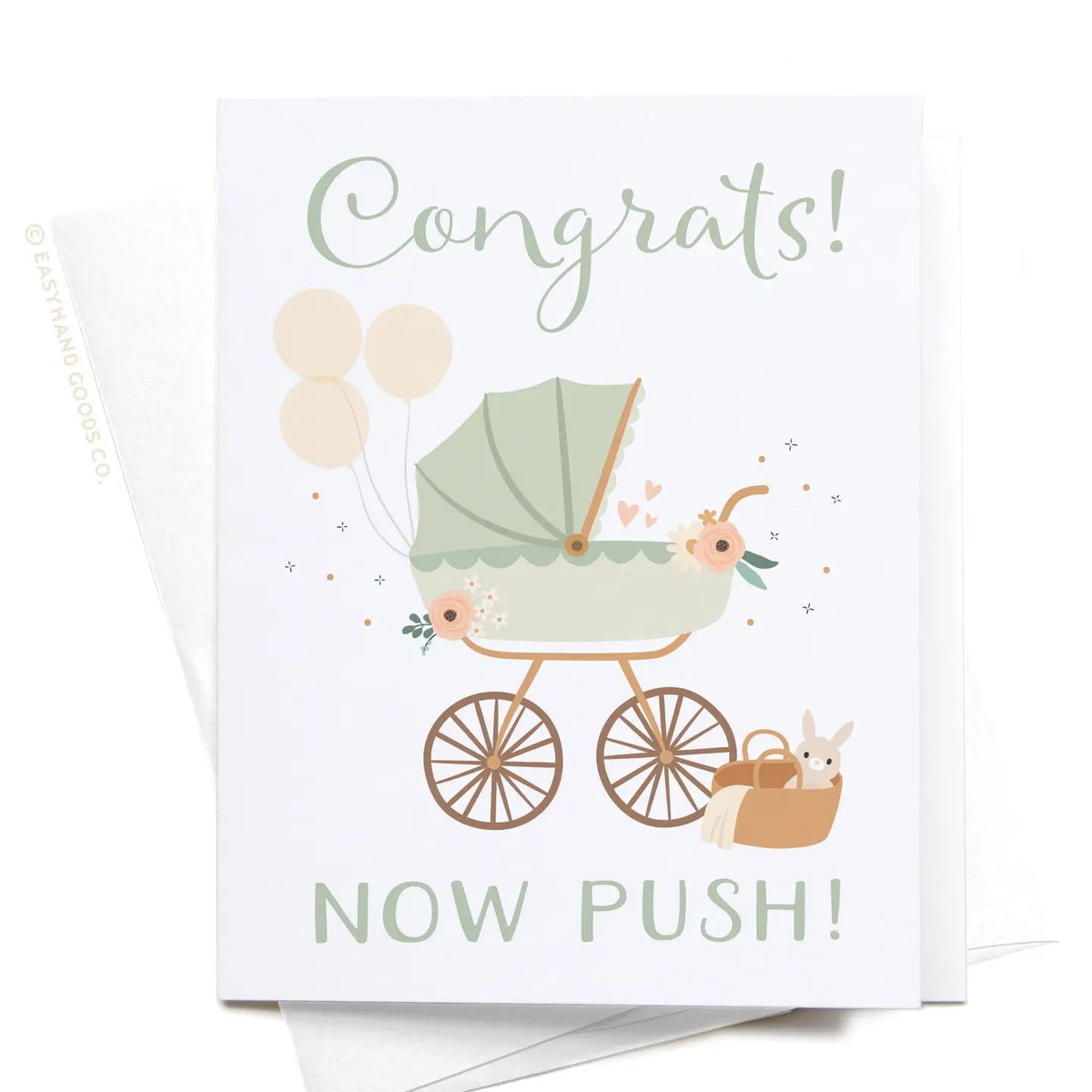 Now Push Baby Stroller Greeting Card