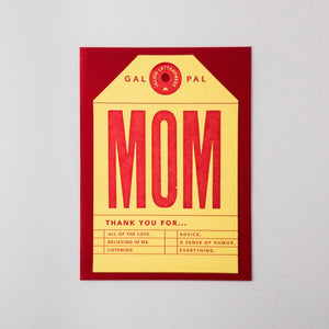 Mom Tag Letterpress Card