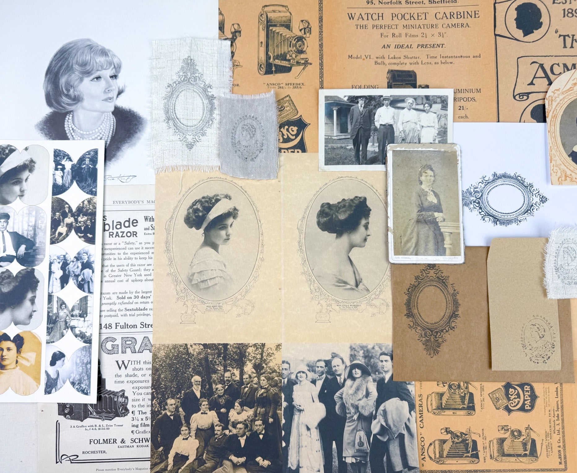 Portrait Ephemera Kit For Paper Crafting