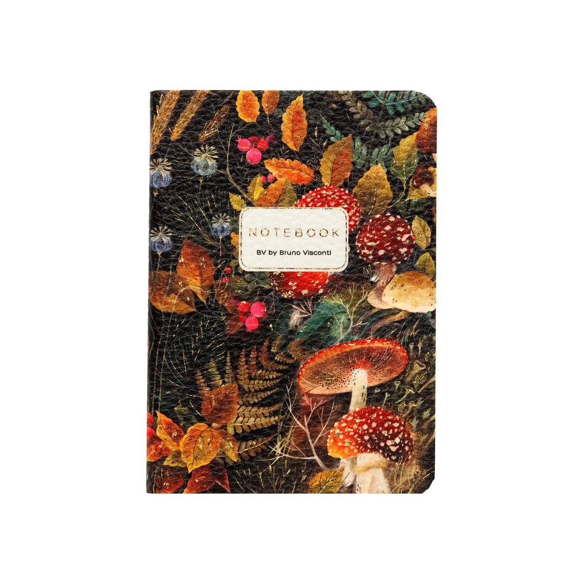 Vegan Leather A6 Passport Notebook - Forest Mushrooms