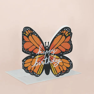 Monarch Birthday Die Cut Greeting Card