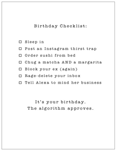 Birthday - Checklist