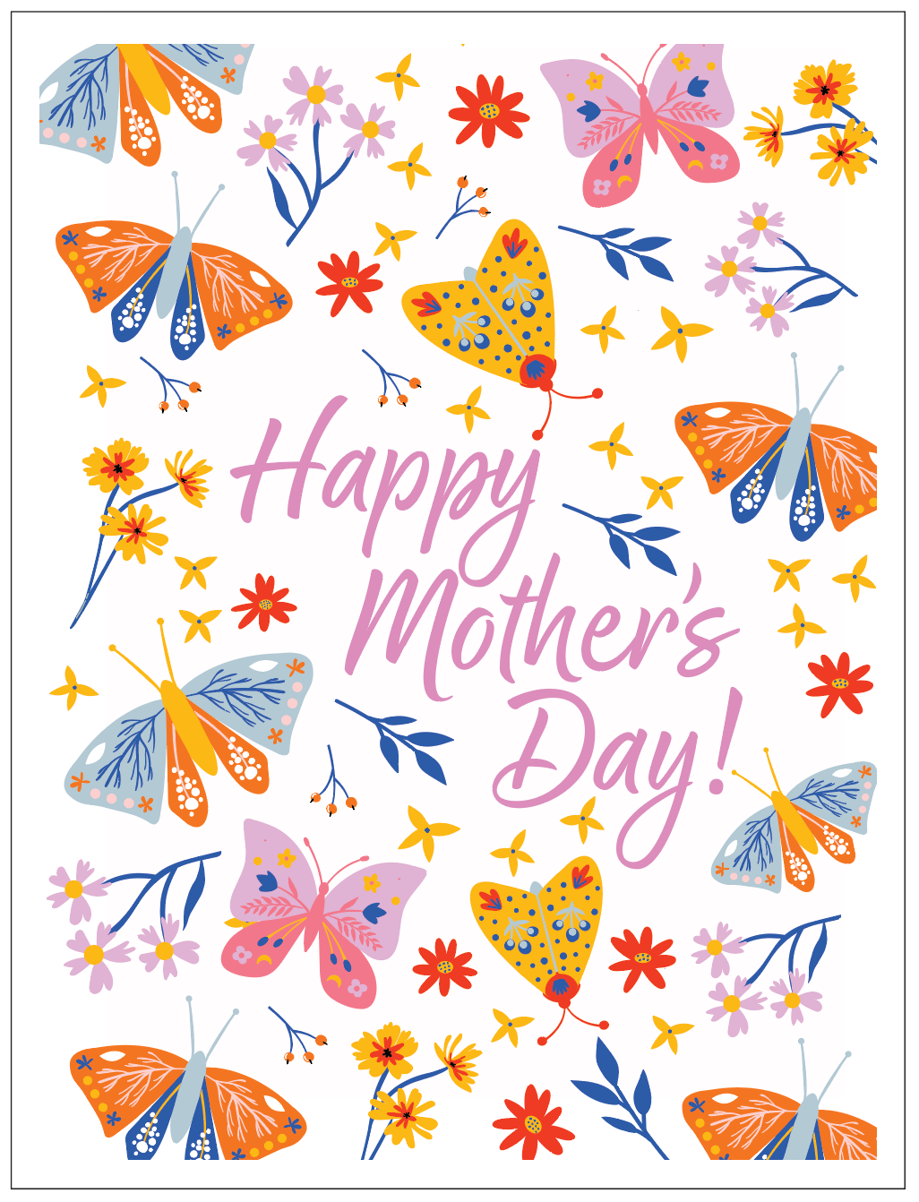 Bright Butterfly Mother's Day Card