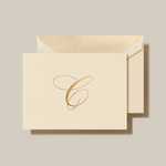 Load image into Gallery viewer, Crane Script Initial Folded Notecard, Set of 20
