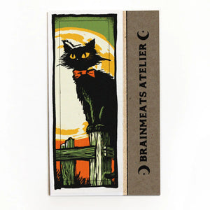 On the Fence – Witchy Halloween Black Cat Bookmark
