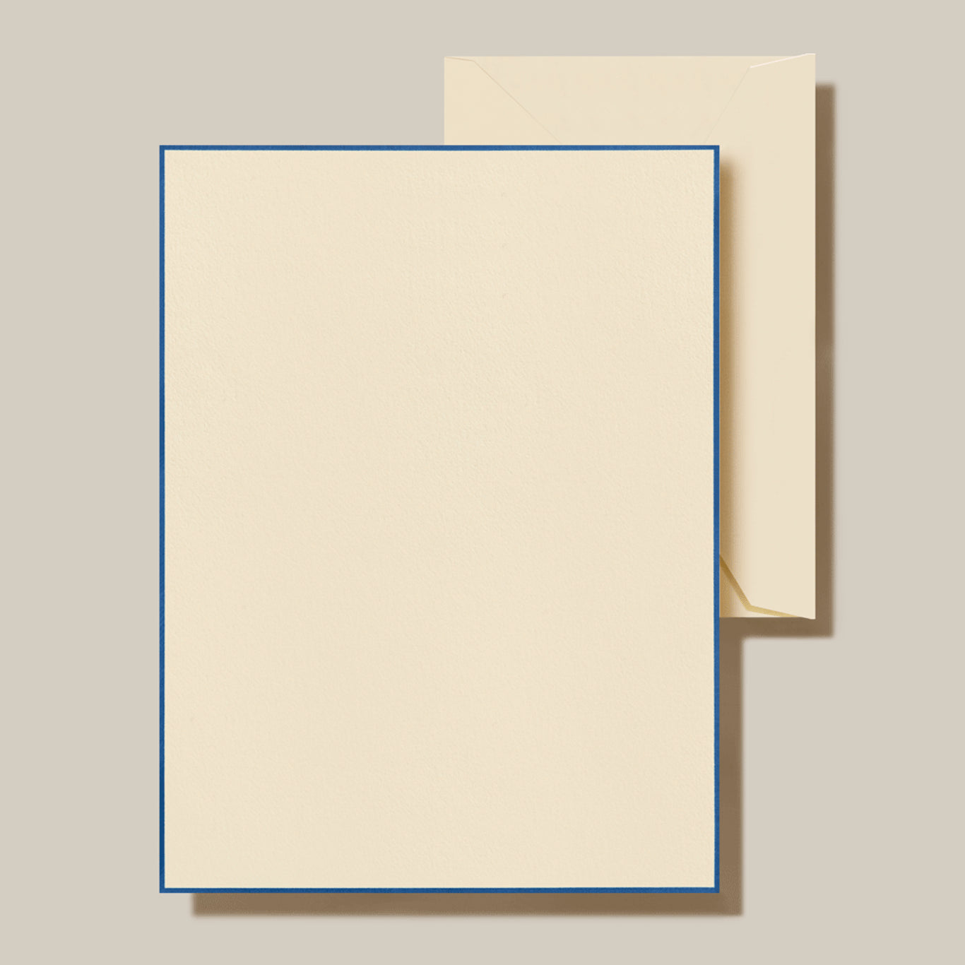 Crane Regent Blue Bordered Ecru Half Sheet