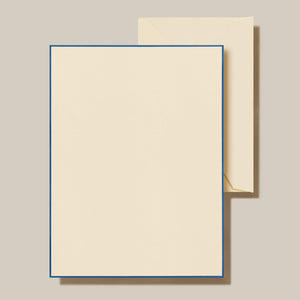 Crane Regent Blue Bordered Ecru Half Sheet
