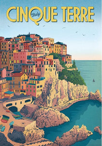 Cinque Terre - Vintage Style Poster