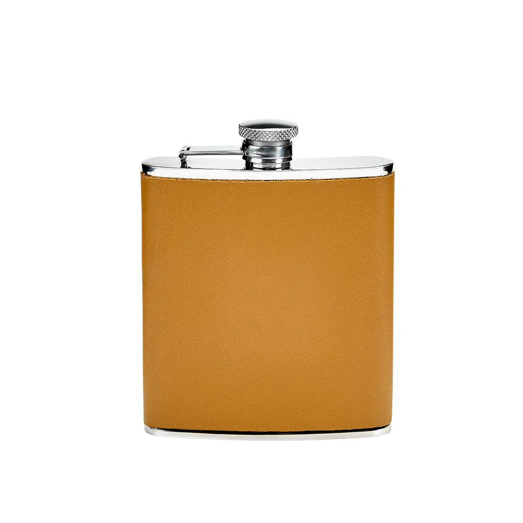 Leather Wrapped Silver Flask