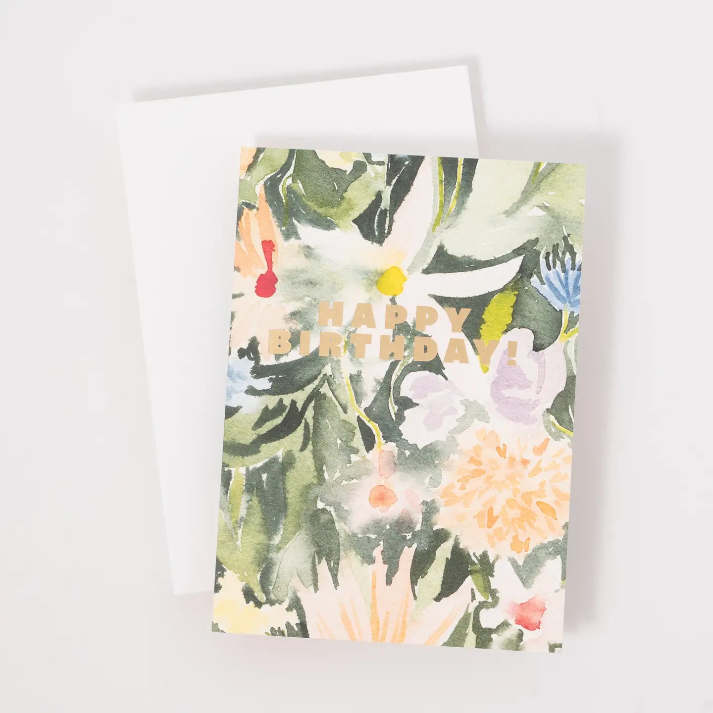 Happy Birthday Floral Foil Printed Card
