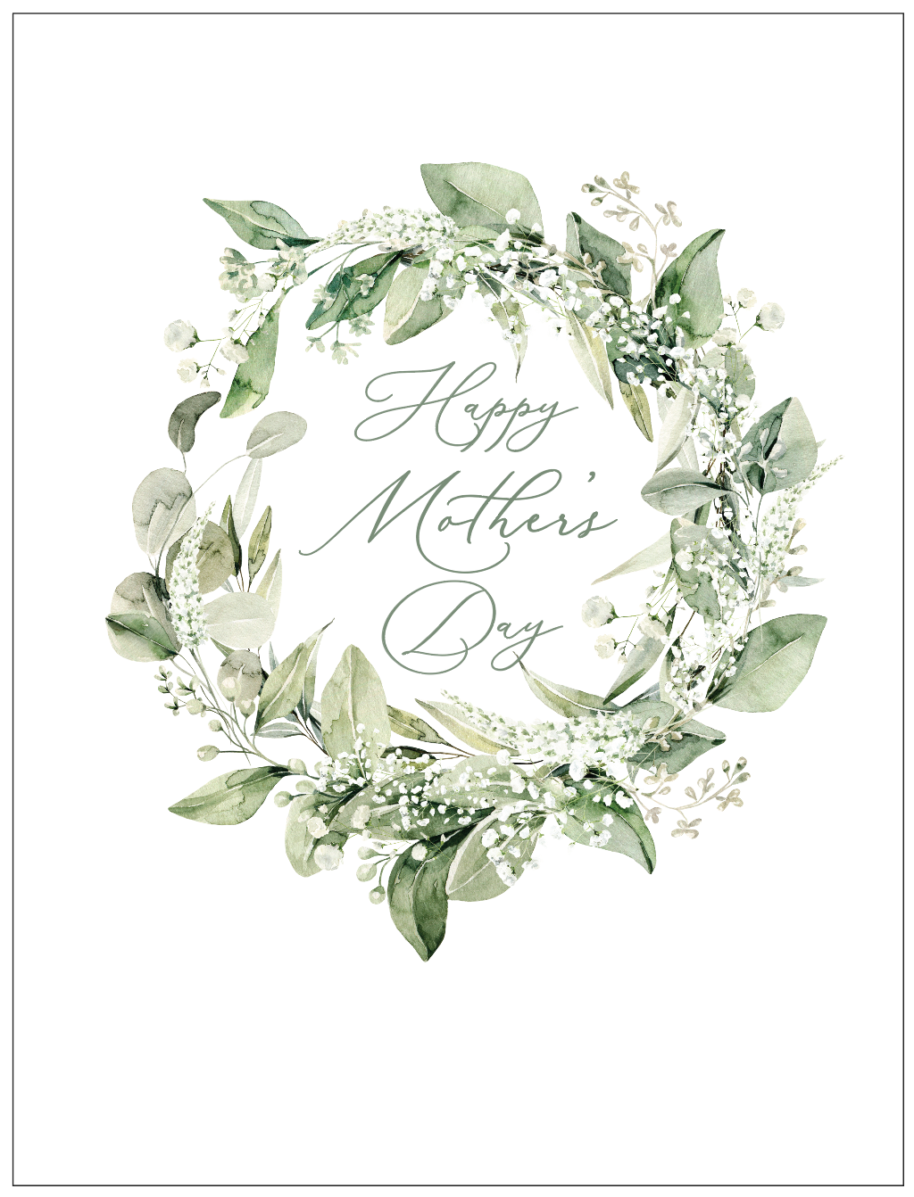 Green Wreath Mother's Day Card
