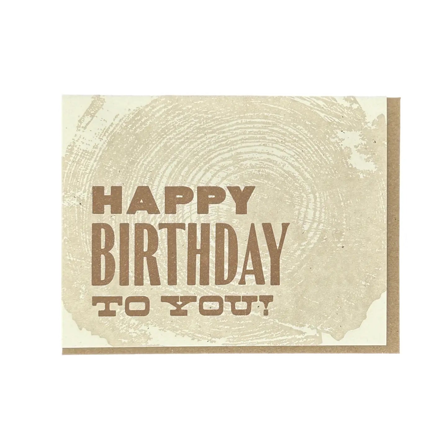 Happy Birthday Woodgrain Letterpress Card