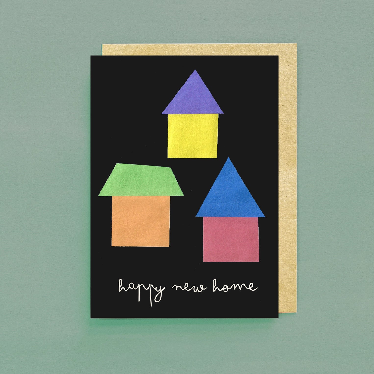 "Happy New Home" Card Abstract Modern Colorful Design