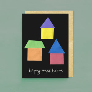 "Happy New Home" Card Abstract Modern Colorful Design
