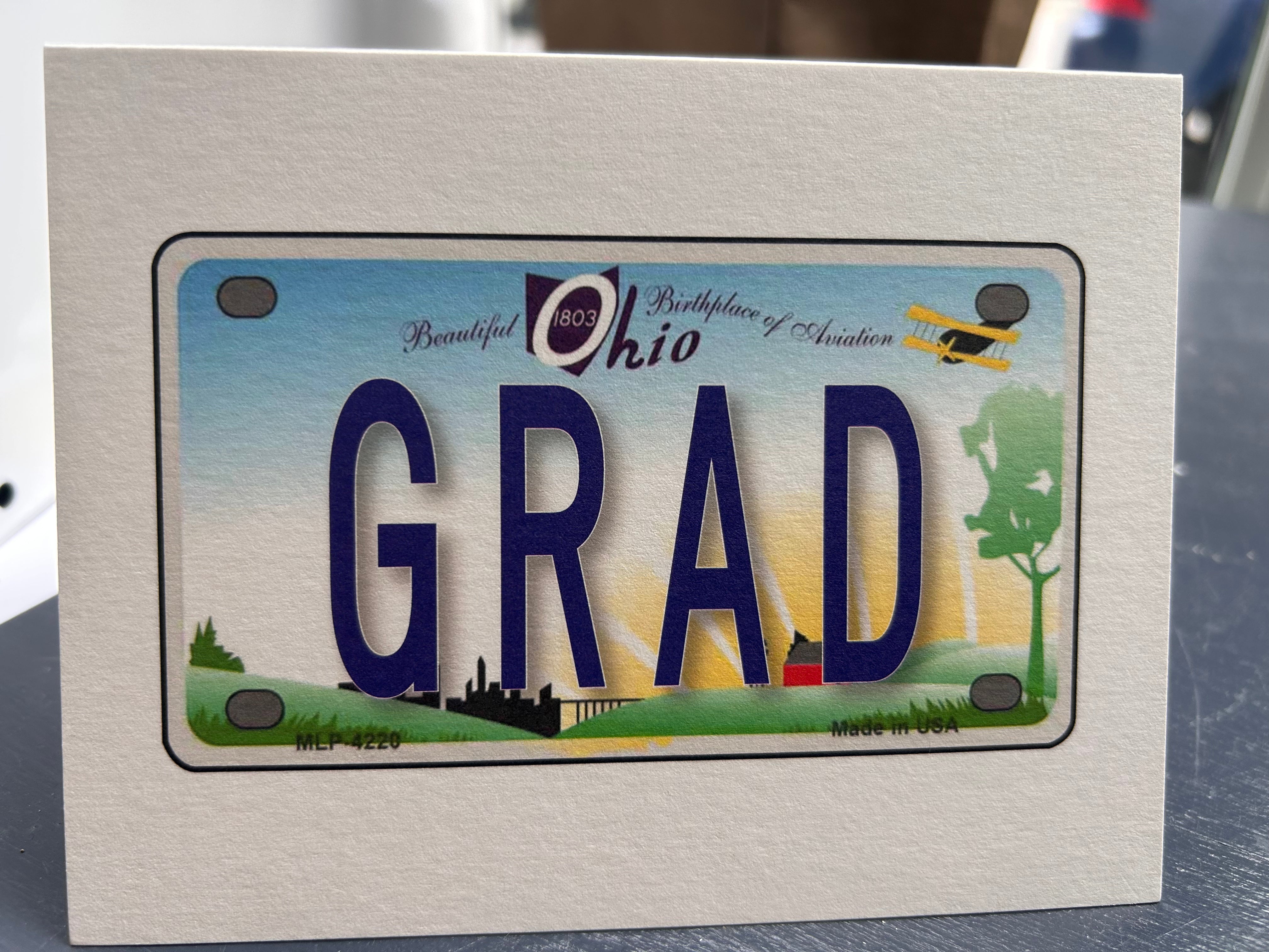 Grad License Plate Card