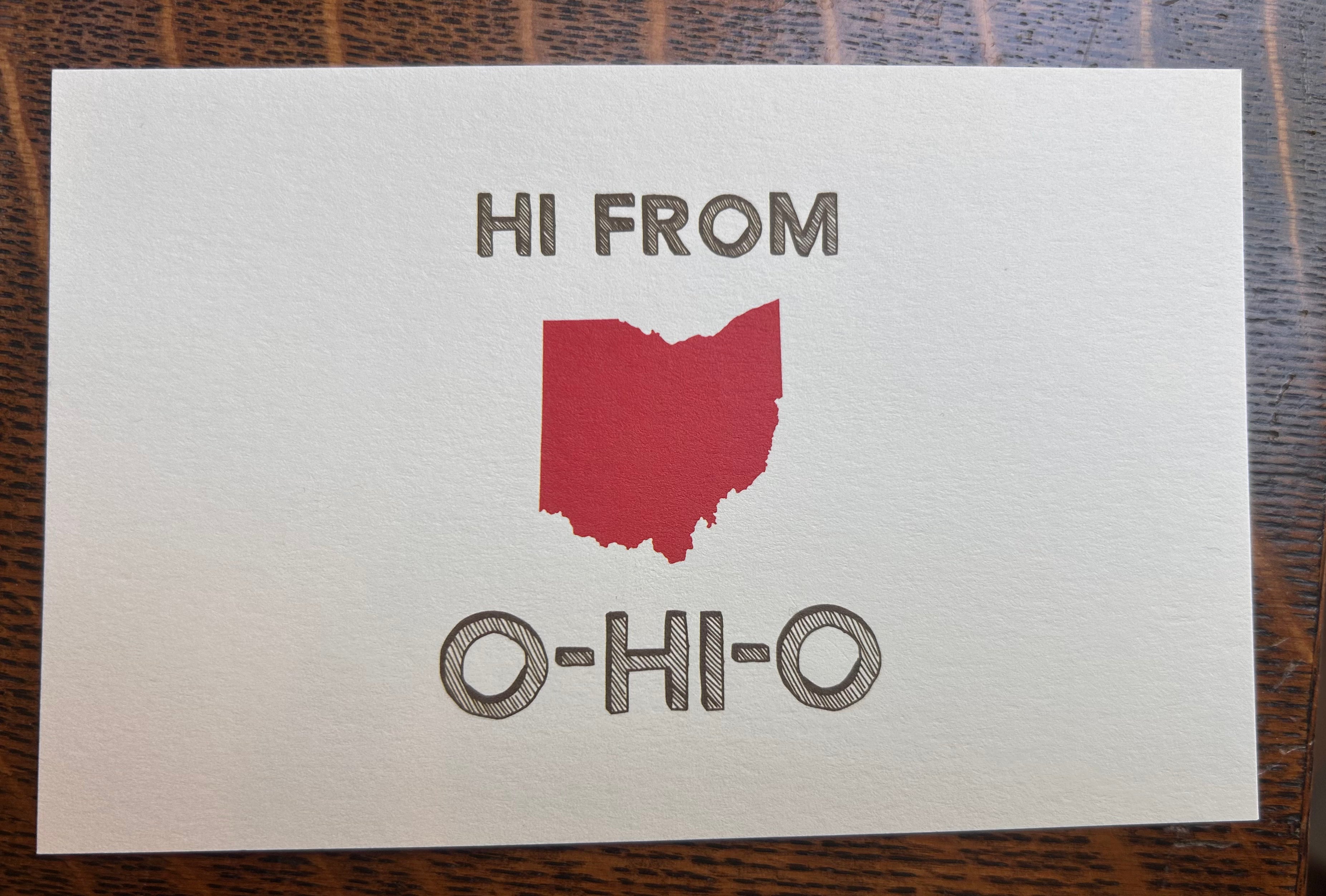 Hi From O-HI-O Postcard