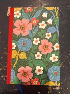 Red Floral Hard Cover Journal - Blank