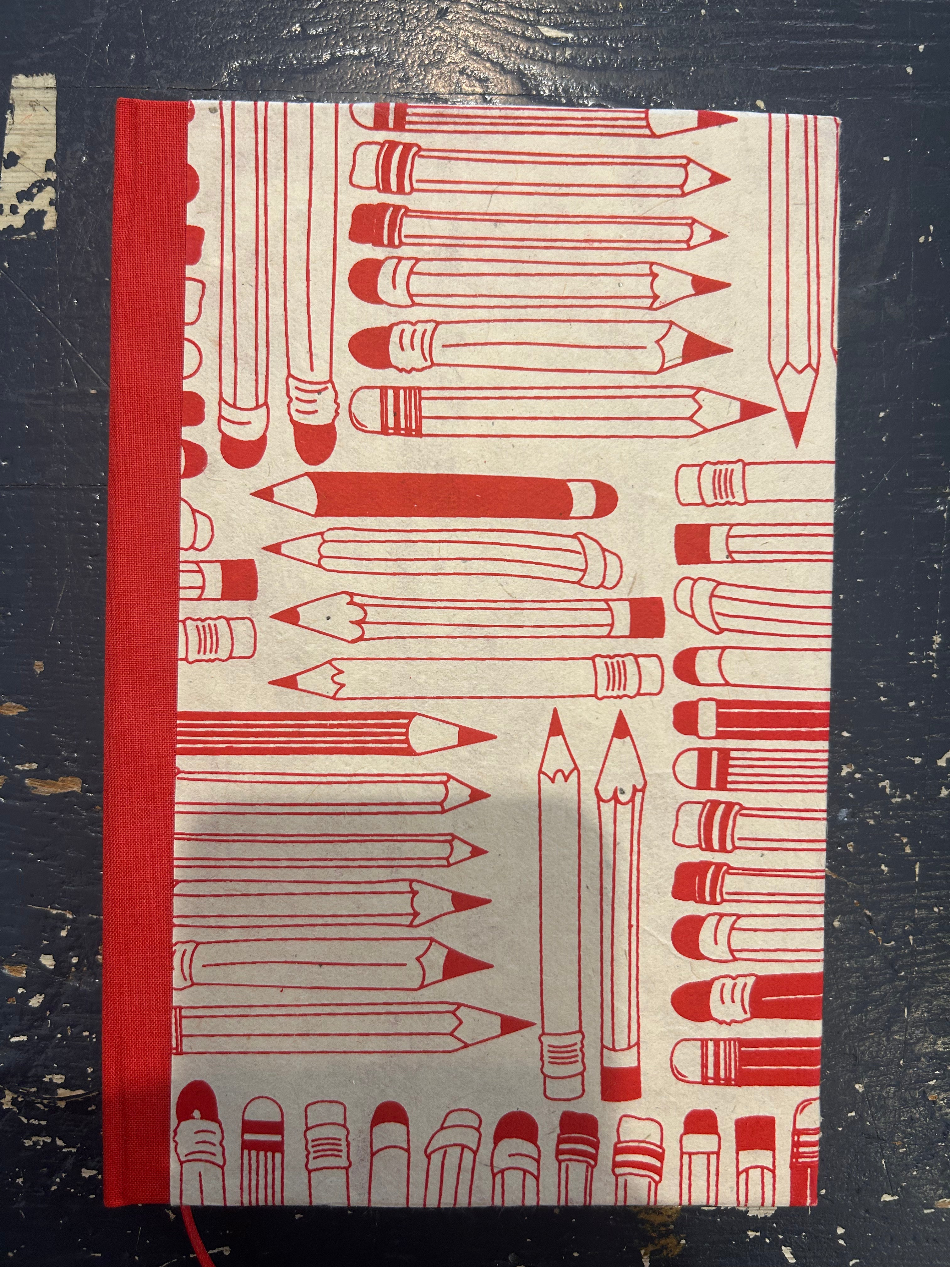 Red Pencils Hard Cover Journal - Blank