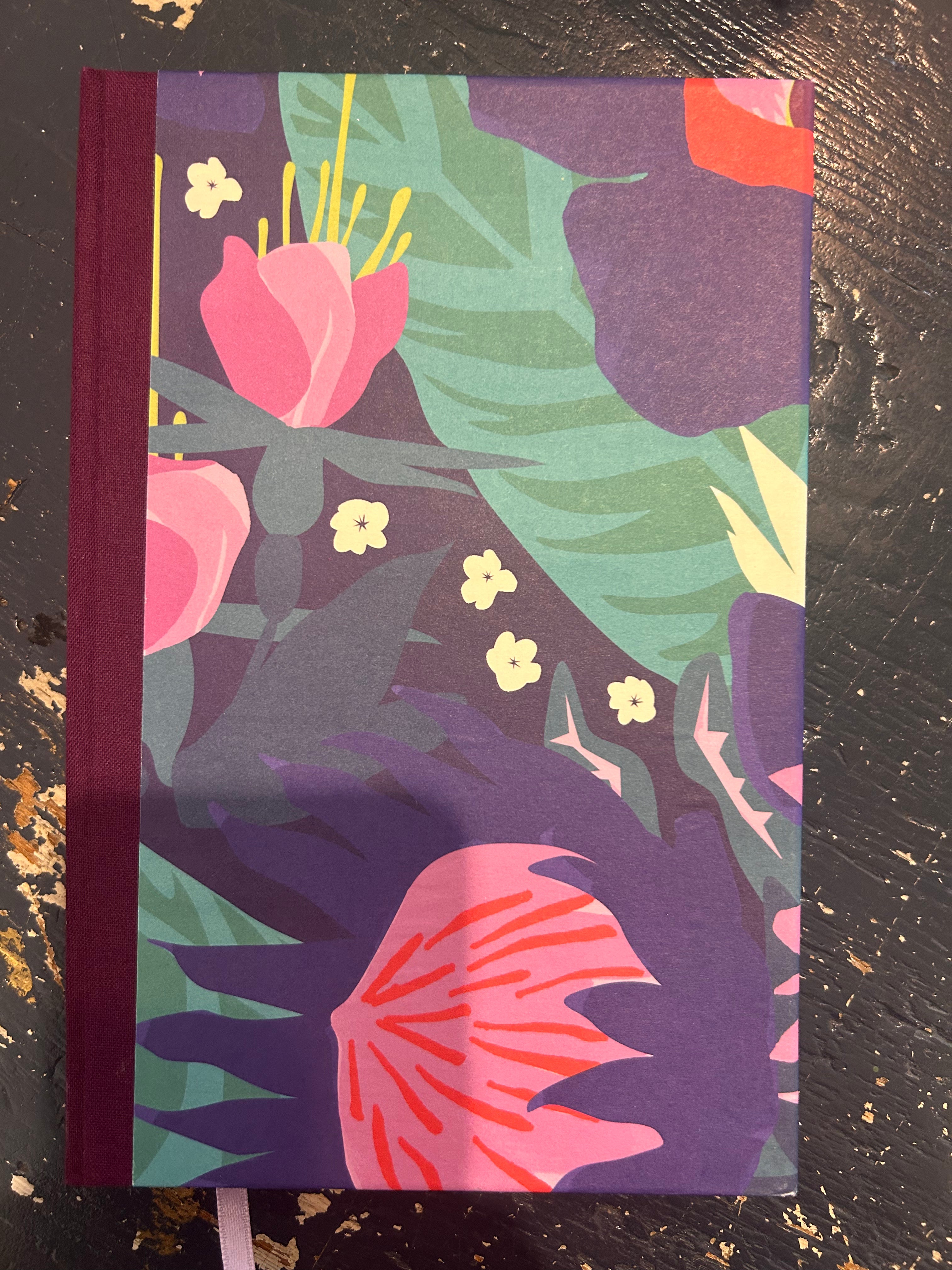 Purple Floral Hard Cover Journal - Blank